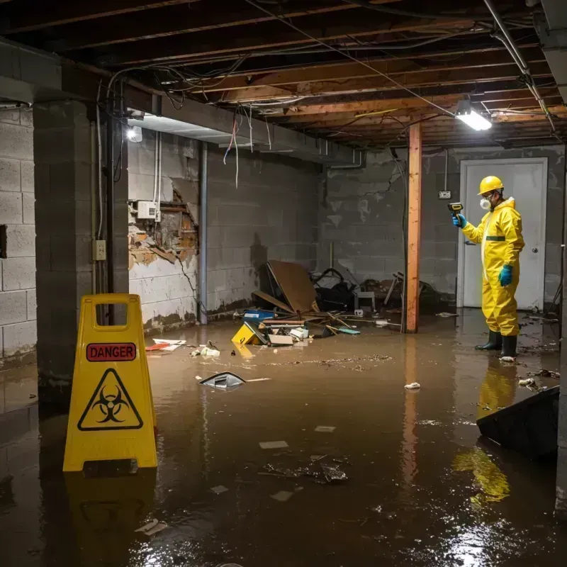 Flooded Basement Electrical Hazard in Washington, IL Property